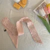 version coréenne du filet rouge ins petit ruban long frais foulard en soie bandeau tempérament soie visage nœud floral attaché corde de cheveux