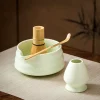 bol matcha japonais traditionnel et porte fouet, bol à thé avec bec verseur pour table de bureau, cérémonie du thé, cadeau de fête, 1/2 pièces