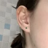 ccfchain boucles d'oreilles yas en argent regardé 925, plaqué or 14 carats, vert émeraude, mini boucles d'oreilles rondes à quatre griffes japonaises et coréennes