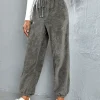 pantalon de survêtement chaud en fourrure pour femme, blanc, monochrome, document fjadt, taille haute, décontracté, épais, nouvelle mode, hiver, 2019