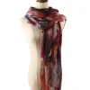 Écharpe en satin élégante et colorée, écharpe ethnique douce teint par nouage, écharpe respirante en polyester pour peinture à l'aquarelle, quotidienne