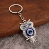 Couleur argent bleu profond hibou Animal femmes sac accessoires religieux mauvais œil porte-clés pendentif voiture clé et porte-clés Couleur argent bleu profond hibou Animal femmes sac accessoires religieux mauvais œil porte-clés pendentif voiture clé et porte-clés