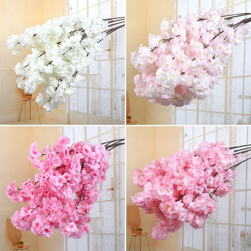 Fleur de cerisier artificielle en soie, branche de fleur de cerisier, décoration d’arc de mariage, activité d’hôtel, salon, décoration de la maison Fleur de cerisier artificielle en soie, branche de fleur de cerisier, décoration d’arc de mariage, activité d’hôtel, salon, décoration de la maison
