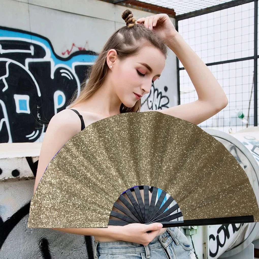 Éventail à main pliable, ligne de campagne, grand éventail de danse portable pour la pratique de la danse, fournitures de fête Éventail à main pliable, ligne de campagne, grand éventail de danse portable pour la pratique de la danse, fournitures de fête