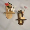 Étagère murale suspendue de style nordique, en rotin indonésien japonais, support à fleurs en bois massif, décoration murale pour maison