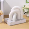 ornement de périphérie décoratif en bois de style boho, sculpté à la main, modèle en bois arqué fait à la main, ornement artisanal en arc unique, meuble tv