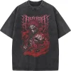 25 nouveau populaire anime hit show lavé vintage akaza t shirt manga graphique vêtements pour hommes coton surdimensionné à manches courtes t shirts hauts