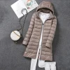 veste longue bouffante ultra légère et pliable pour femme, manteau chaud à capuche détachable, parka 5xl 7xl, nouvelle collection automne hiver 2023