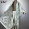 winyi bohème kimono lâche cardigan tenues de plage femme couvrir robe de soirée longue vers le bas manteau maxi robe de luxe vêtements de plage