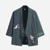 hanfu en pur coton, vêtements kimono traditionnels asiatiques et du pacifique, haut cardigan brodé de style ethnique, vêtements de protection solaire