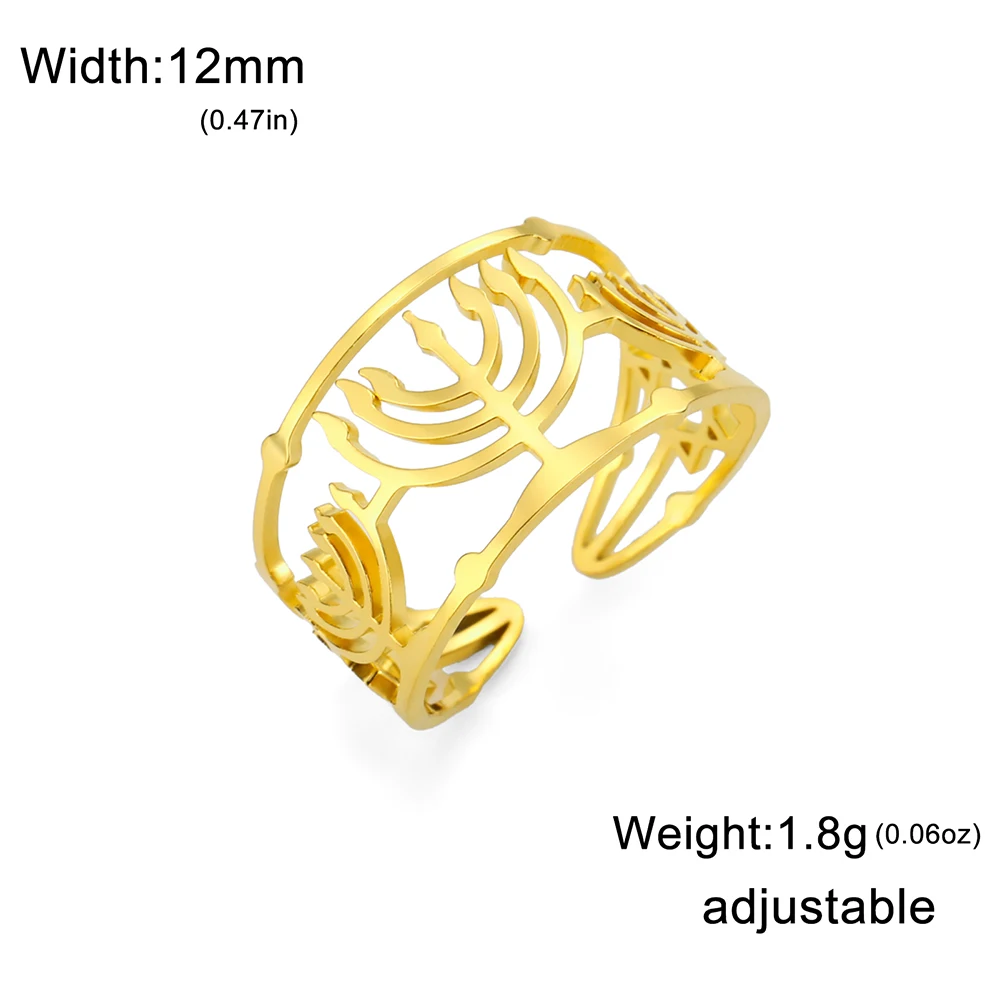 dawapara – bague menorah juive, symbole de jérusalem, hanukkah chanukah, cadeau, bijoux juifs, anneaux réglables en acier inoxydable dawapara – bague menorah juive, symbole de jérusalem, hanukkah chanukah, cadeau, bijoux juifs, anneaux réglables en acier inoxydable