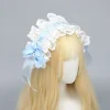 bandeau en dentelle lolita douce, nœud en ruban, bandeau à volants jk, accessoires pour cheveux, coiffure de cosplay de demoiselle d'honneur anime kawaii