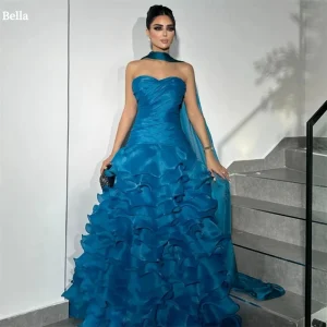 MACOrganza-Robe de soirée formelle à plusieurs niveaux, robes de soirée à volants, longueur au sol, robe de mariée Saint Valentin, hors de l’initiative MACOrganza-Robe de soirée formelle à plusieurs niveaux, robes de soirée à volants, longueur au sol, robe de mariée Saint Valentin, hors de l’initiative