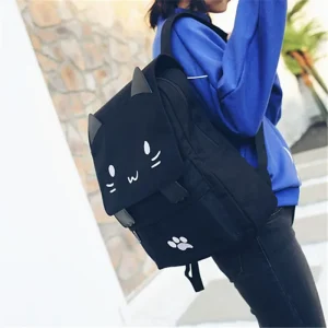 Sac de livre grande capacité chat 3D japonais, sac à dos fille dessin animé, sacs à dos pour femmes Sac de livre grande capacité chat 3D japonais, sac à dos fille dessin animé, sacs à dos pour femmes