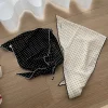 foulard doux à pois bandeau turban coréen frais petite écharpe rayé mince triangulaire bandeau de cheveux vacances