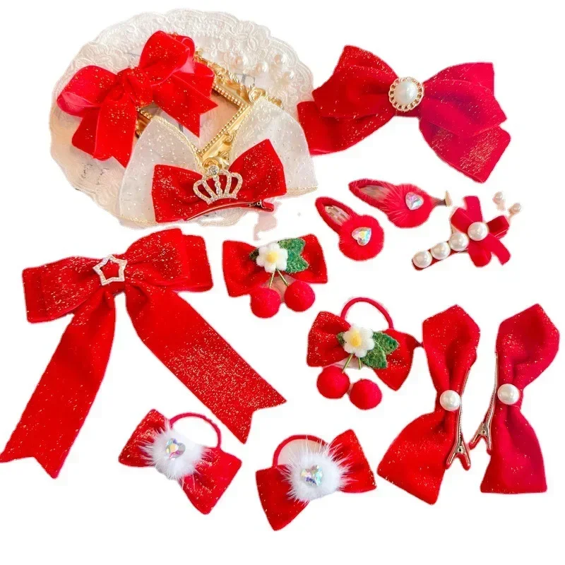 ornement de nœud de velours doré rouge pour femmes et filles, épingles à cheveux de bébé, pinces à cheveux coréennes, épingles à cheveux de cow boy, accessoires de noël et du nouvel an ornement de nœud de velours doré rouge pour femmes et filles, épingles à cheveux de bébé, pinces à cheveux coréennes, épingles à cheveux de cow boy, accessoires de noël et du nouvel an