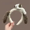 snoopy mignon bandeau anime fille bandeau en peluche queue de cheval tressé bandeau élastique chapeaux enfants cheveux accessoires cadeaux