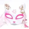 masque de renard japonais en pvc, demi visage, kabuki kitsune, tim masade, anime, cosplay chat, rave festivals, accessoires de ix