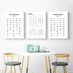 Affiche de tableau japonais Hiragana, peinture sur toile, décoration artistique murale pour chambre d&rsquo;enfant, gestion de Katakana