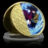 pièce commémorative en or anime demon slayer, kimetsu no yaiba, pièces de monnaie souvenirs en métal, collection d'art manga, ornements, cadeau de décoration artisanale