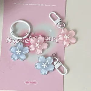 Porte-clés simulé Sakura en résine, fleur de cerisier, pendentif Jelly Sakura, pendentif romantique, fleur translucide, poupée Porte-clés simulé Sakura en résine, fleur de cerisier, pendentif Jelly Sakura, pendentif romantique, fleur translucide, poupée