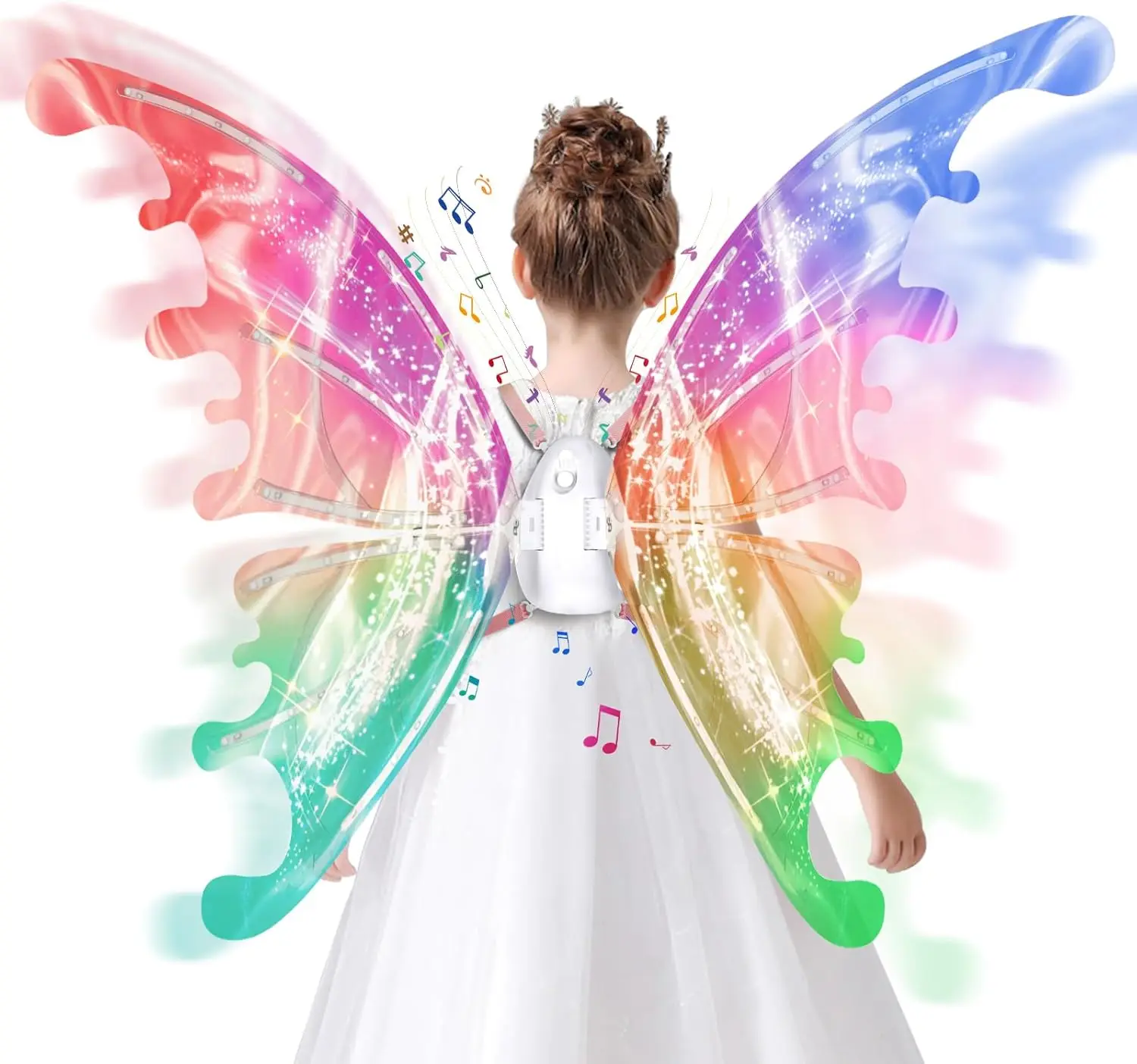 Ailes de papillon pour filles, ailes de fée, musique pour anniversaire, halloween, fête de noël, costume de princesse, jeu de rôle, cadeau habillé Ailes de papillon pour filles, ailes de fée, musique pour anniversaire, halloween, fête de noël, costume de princesse, jeu de rôle, cadeau habillé