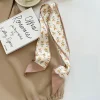 foulard en soie série couleur chair kaki de haute qualité, bandeau pour cheveux, ruban noué, long nœud, ruban en satin vintage, accessoires pour cheveux