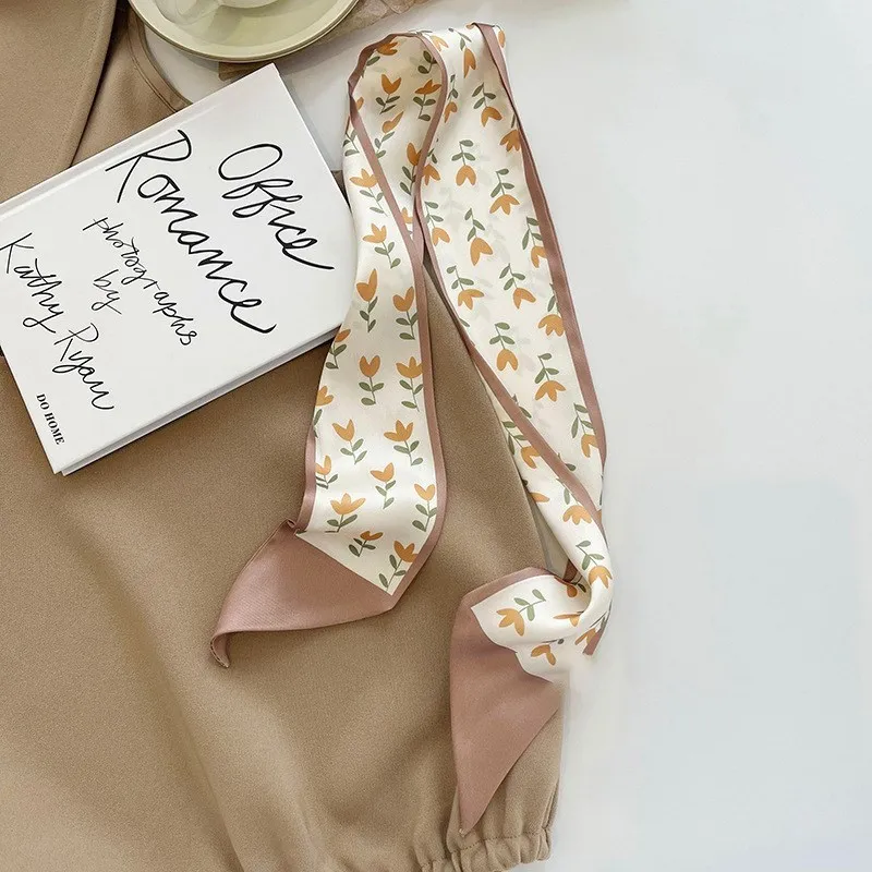 foulard en soie série couleur chair kaki de haute qualité, bandeau pour cheveux, ruban noué, long nœud, ruban en satin vintage, accessoires pour cheveux foulard en soie série couleur chair kaki de haute qualité, bandeau pour cheveux, ruban noué, long nœud, ruban en satin vintage, accessoires pour cheveux