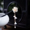 Bâtonnets à cheveux chinois, épingles à cheveux en bois avec pompon, pinces à cheveux Vintage, accessoires pour cheveux traditionnels chinois, ornements pour femmes