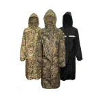 CamSolomon-Imperméable long camouflage pour hommes et femmes, poncho imperméable, manteau contre la pluie, pêche, randonnée, vêtements de couverture conjoints