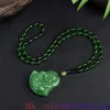 pendentif dragon rose en jade vert, bijoux naturels, cadeaux pour femmes, talismans de luxe de styliste, collier en agate véritable, chaîne à la mode