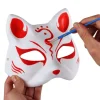 3/5/10 pièces masque japonais demi visage peint à la main chat renard masque scènes d'anime cosplay mascarade célébration festival cosplay accessoire