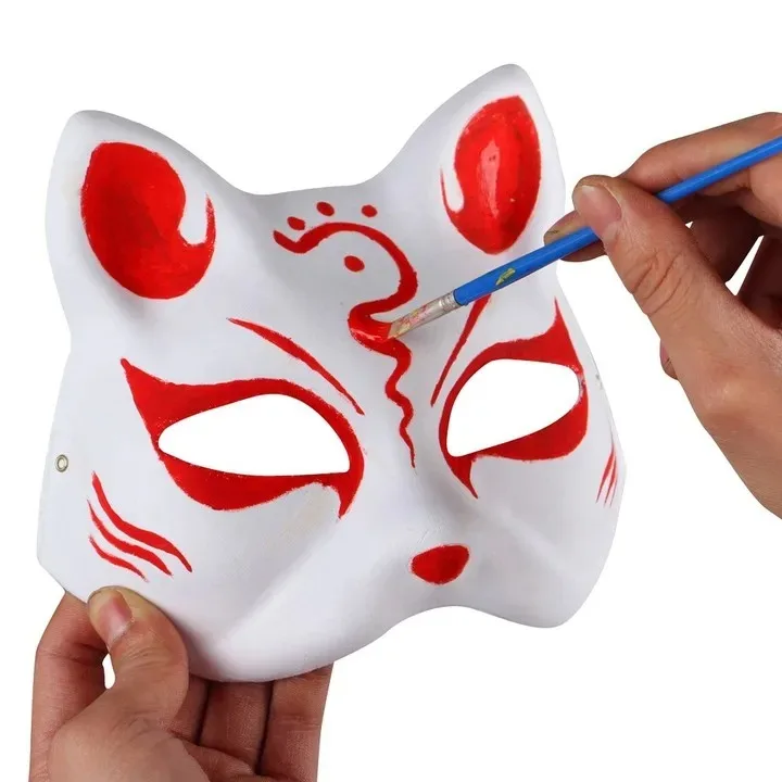 3/5/10 pièces masque japonais demi visage peint à la main chat renard masque scènes d'anime cosplay mascarade célébration festival cosplay accessoire 3/5/10 pièces masque japonais demi visage peint à la main chat renard masque scènes d'anime cosplay mascarade célébration festival cosplay accessoire