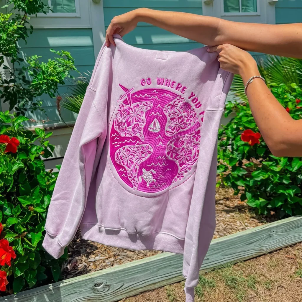 Sweat-shirt à capuche surdimensionné avec broderie de fleurs pour femmes et adolescentes, graphique de plage hawaïenne, Vintage Y2k Sweat-shirt à capuche surdimensionné avec broderie de fleurs pour femmes et adolescentes, graphique de plage hawaïenne, Vintage Y2k