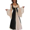 costume de renaissance médiévale pour femmes, robe surtrempée, princesse glavictoria, sangle steam punk, grande taille