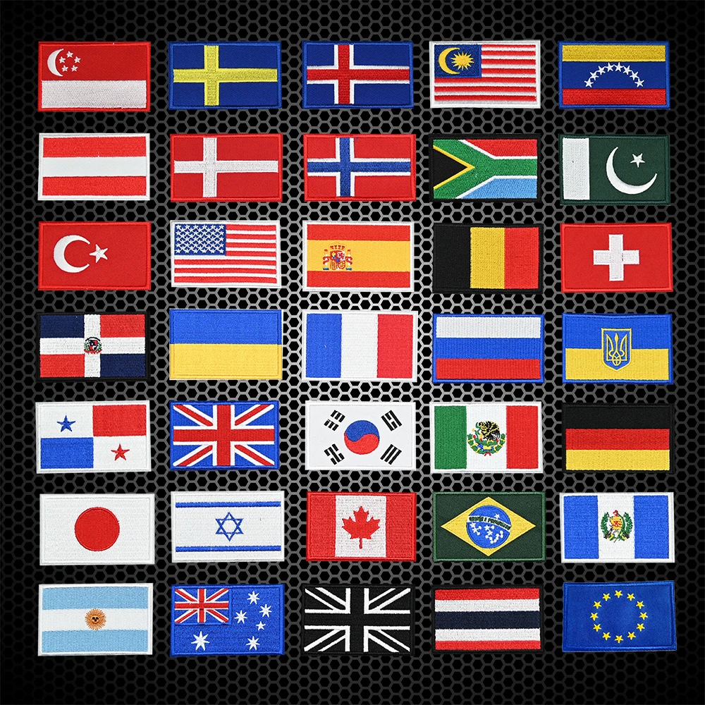 Patch de broderie drapeau Europe russe espagne Suisse France patchs tactiques à crochet et boucle pour sacs à dos vêtements patchs de couture de l’armée militaire Badge Patch de broderie drapeau Europe russe espagne Suisse France patchs tactiques à crochet et boucle pour sacs à dos vêtements patchs de couture de l’armée militaire Badge