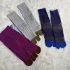 chaussettes deux parker en coton peigné doux pour femmes, mode rétro rayée, document assressenti, harajuku, sandales japonaises, chaussettes tabi, automne, hiver
