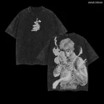 Nanami Kento Jujutsu Kaisen Manga T-Shirt vêtements pour hommes Harajuku Vintage lavé T-shirt surdimensionné pur coton t-shirts Streetwear