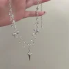 Collier Chic avec pendentif en cristal et Zircon pour femmes et filles, chaîne de clavicule, accessoires esthétiques y2k, à la mode Collier Chic avec pendentif en cristal et Zircon pour femmes et filles, chaîne de clavicule, accessoires esthétiques y2k, à la mode