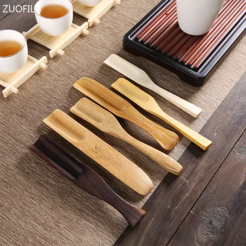 pelle à thé en alliage de bambou naturel, multi style, cérémonie du thé kung fu chinois, six accessoires de gentleman, cadeau de cuillère à thé matcha pelle à thé en alliage de bambou naturel, multi style, cérémonie du thé kung fu chinois, six accessoires de gentleman, cadeau de cuillère à thé matcha