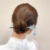 Épingles à cheveux à pampilles de style cour chinoise, baguettes en bois de fleur de magnolia exquise, accessoires hanfu anciens, épingles à cheveux florales