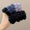 5 pièces/ensemble laine élastique cheveux cravate noir kaki mode cheveux cordes bandes de caoutchouc femmes coréen chouchous gomme cheveux accessoires