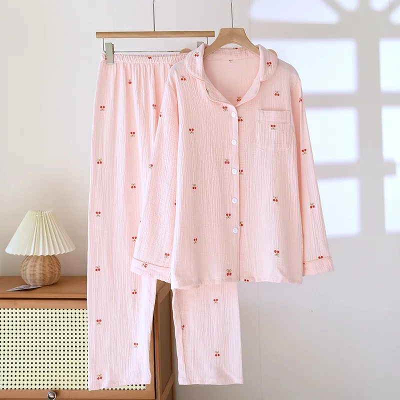 coton fleur impression décontracté maison femmes vêtements de nuit style simple mince été et automne pantalon pyjamas ensemble pour les femmes coton fleur impression décontracté maison femmes vêtements de nuit style simple mince été et automne pantalon pyjamas ensemble pour les femmes