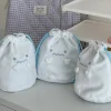 sac à cordon de serrage de dessin animé, joli sac de papeterie japonais, sac de rangement des débris, portable, anti poussière, bijoux, bonbons, pochette d'emballage cadeau