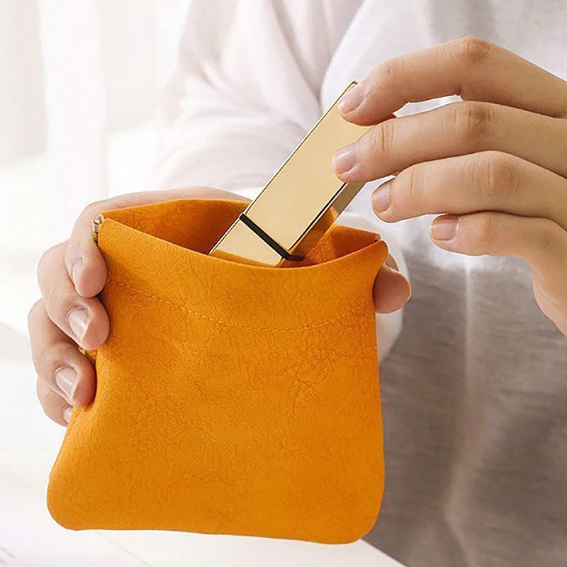 sac de rangement en poudre pour rouge à lèvres, pochette cosmétique, câble en cuir, banc, pièces de monnaie, bijoux, écouteurs sac de rangement en poudre pour rouge à lèvres, pochette cosmétique, câble en cuir, banc, pièces de monnaie, bijoux, écouteurs