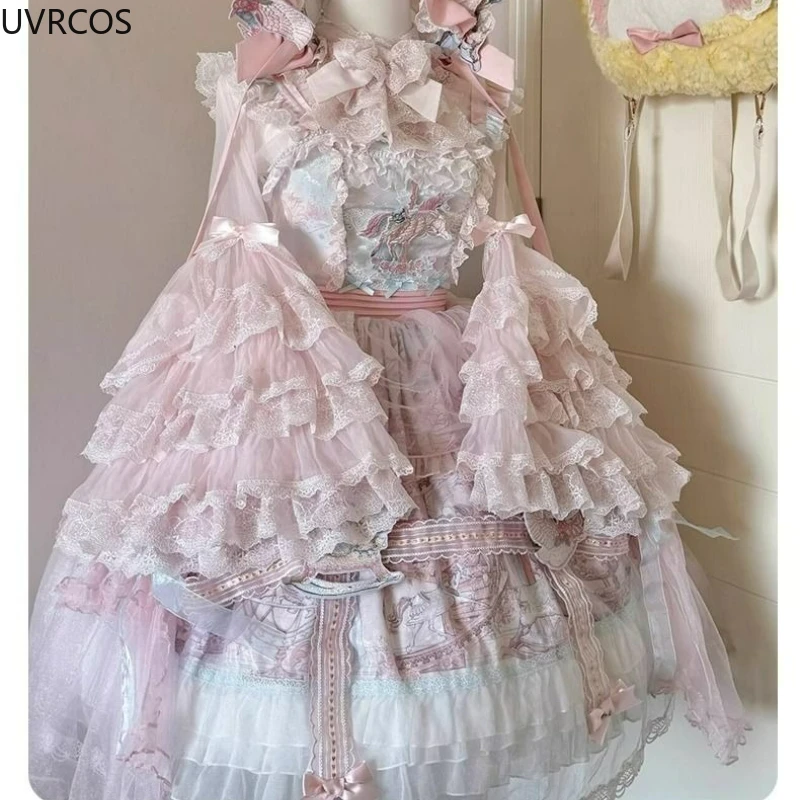 rose japon lolita manches évasées doux nœud chemises y2k esthétique slash cou dentelle patchwork blouse femmes ample grunge à volants blusas rose japon lolita manches évasées doux nœud chemises y2k esthétique slash cou dentelle patchwork blouse femmes ample grunge à volants blusas