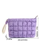 pochette de maquillage bouffante de style coréen, couleur unie avec fermeture éclair, sac à main nuage de grande capacité, sac à cosmétiques doux pour femmes et filles