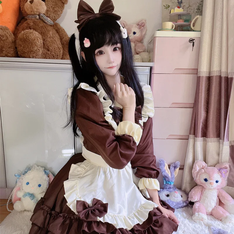 femme de chambre japonaise lolita élémentaire carnaval cosplay sexy mignon caf É costume tablier rose charmante robe manga exposition performance femme de chambre japonaise lolita élémentaire carnaval cosplay sexy mignon caf É costume tablier rose charmante robe manga exposition performance