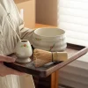 bespritgift – ensemble de bols matcha japonais à fleurs peintes à la main, fouet à thé en céramique, cuillère en bambou, outils à thé, accessoires de cérémonie du thé 4 pièces