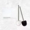 brosse de toilette minimaliste japonaise, avec poignée en acier inoxydable, tête de brosse premium pour le nettoyage de la salle de bain, 1/2 pièces